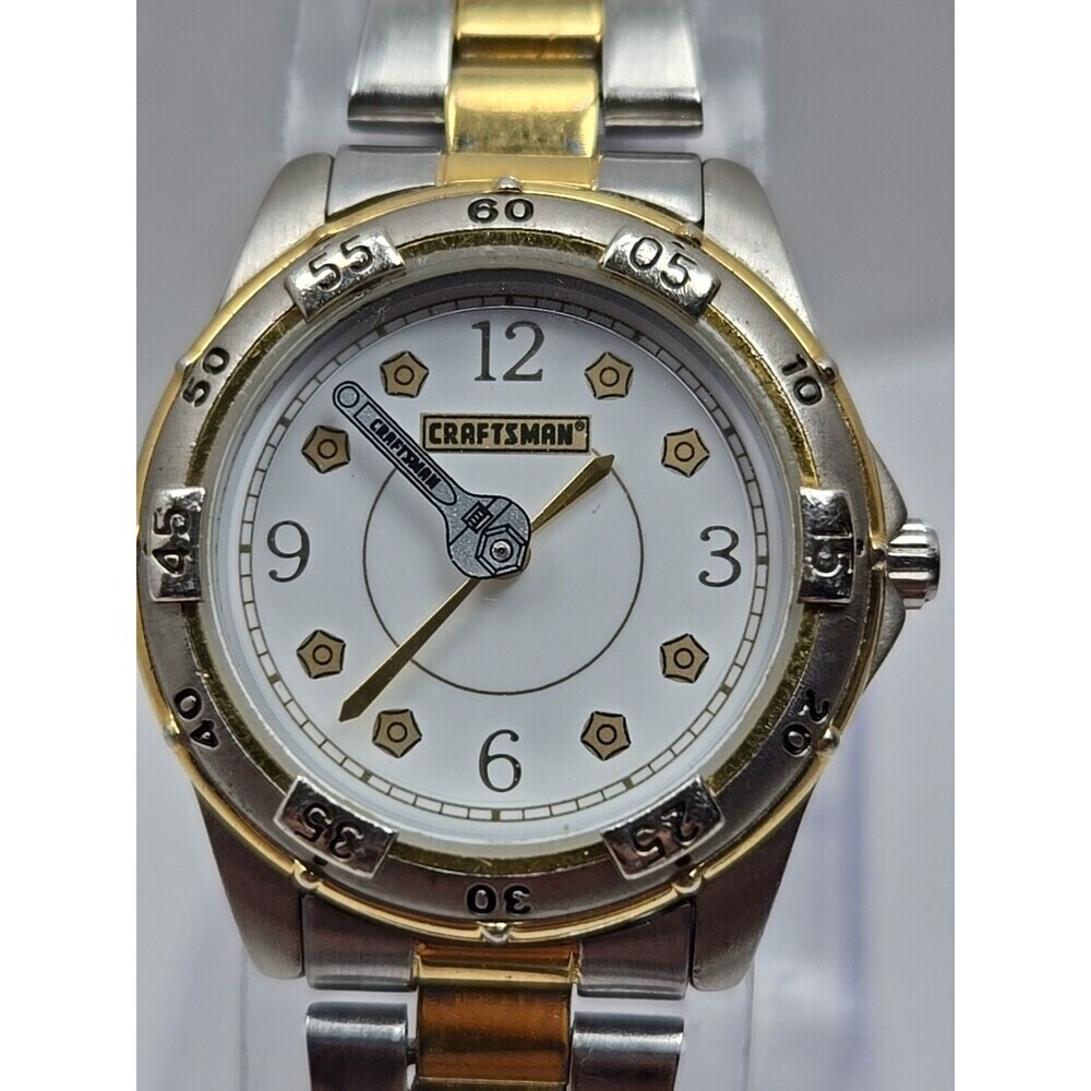 Craftsman By Relic Womens Two Tone Quartz Stainless Watch Wrench Hand White Dial - Picture 4 of 11